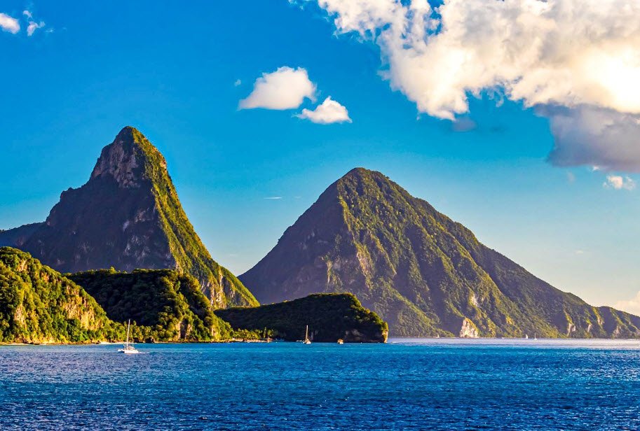 The Pitons (Gros Piton &amp; Petit Piton), Near Soufrière, southwest coast, Saint Lucia